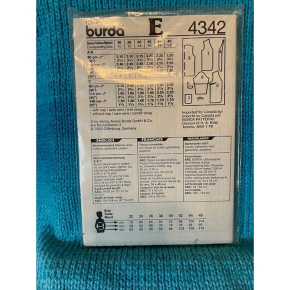 Burda 4342 sewing pattern womens boxy power blazer - Picture 3 of 5